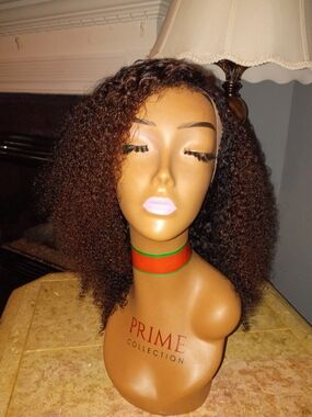 Pure Collection Natural Curly Lace Front Wig - Dark Brown with Subtle Auburn 22"